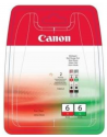 Canon BCI-6 R/G Rouge et vert Pack de 2 Cartouches d'encre d'origine
