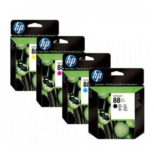 HP 88XL Noir couleur Pack de 4 cartouches d'encre d'origine